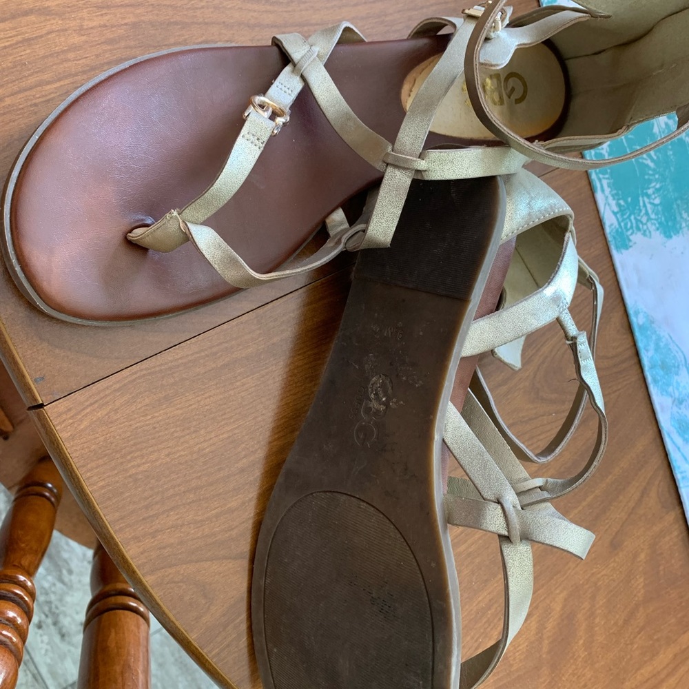 Gold color GBC strappy flat sandals